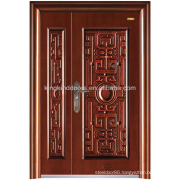 New Design Security Steel Double Door KKD-577 For Mother and Son Design and Copper Paint